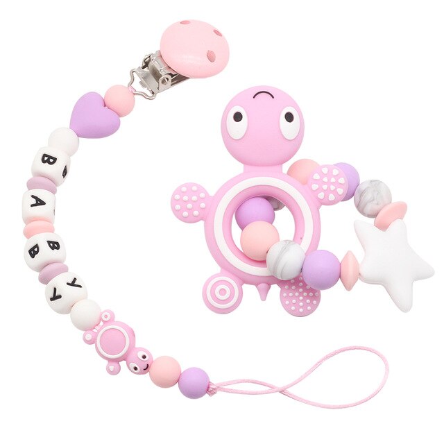 Baby Pacifier Holder light pink 2