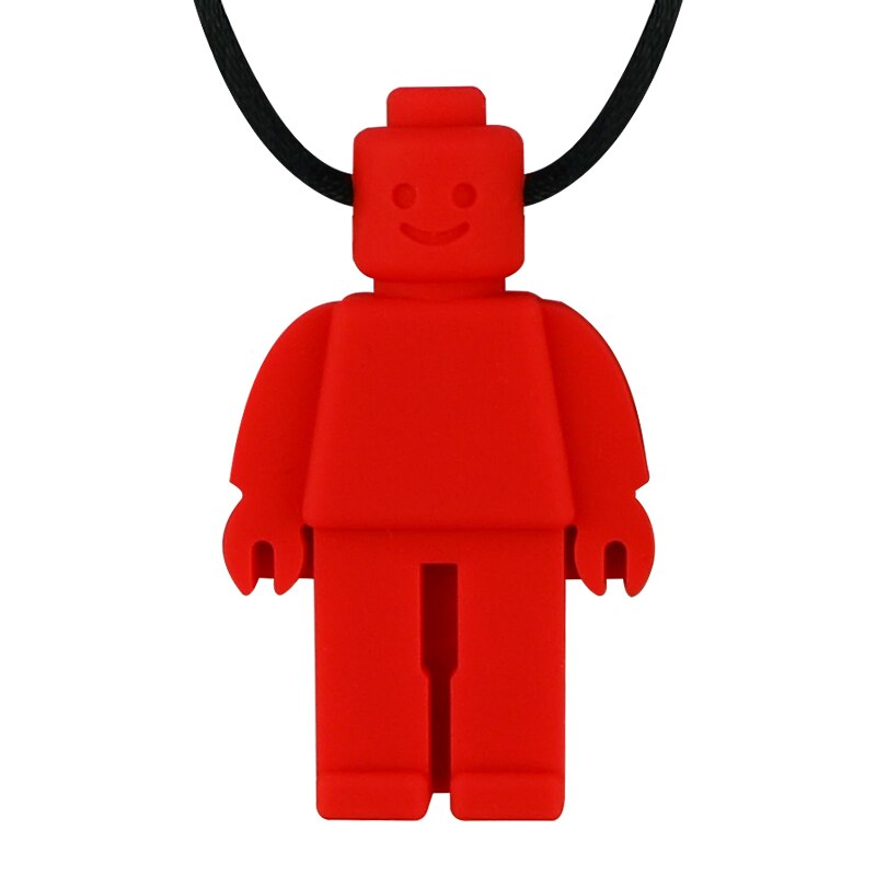 Robot Chew Necklace red